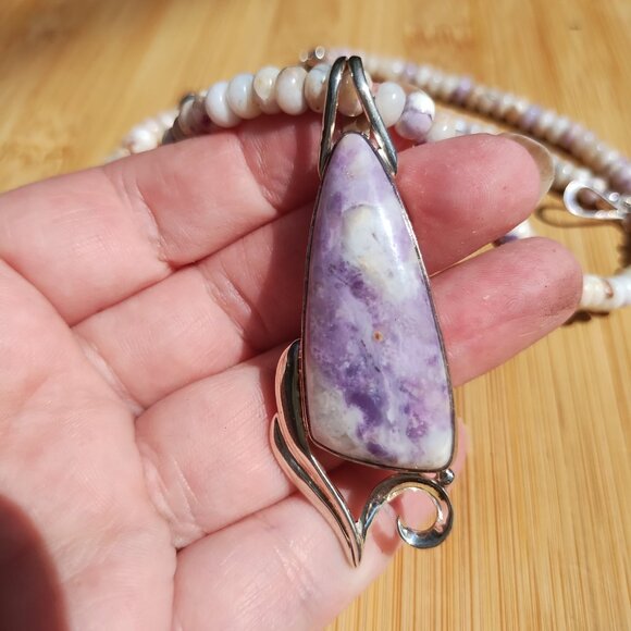 Jay King DTR mine finds lavender opal necklace pendant set 925 Sterling Silver - Picture 9 of 13